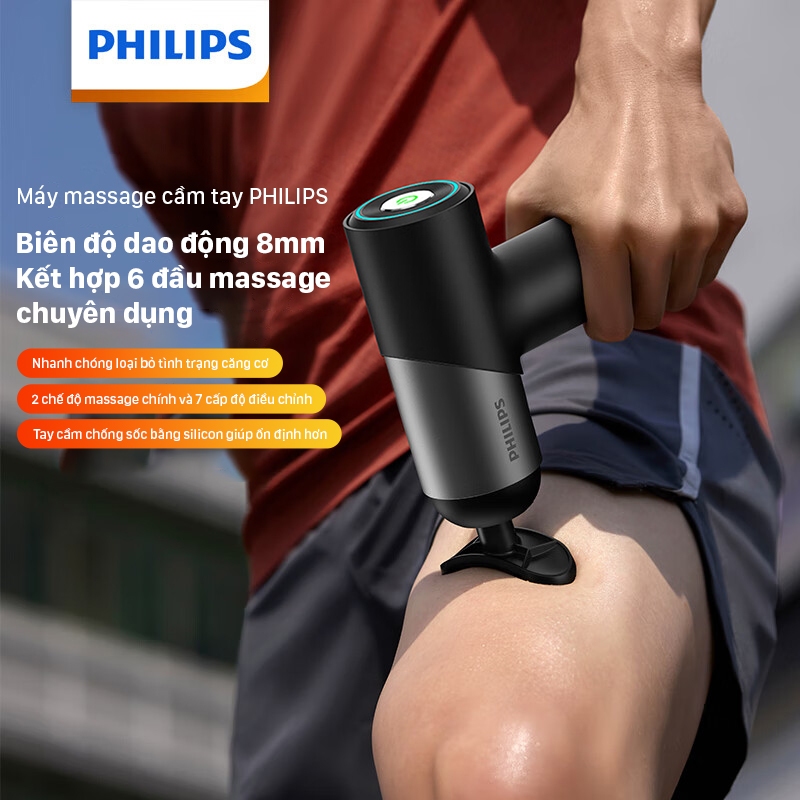 PHILIPS Máy Massage Cầm Tay 7323-3203G Với 7 cấp độ điều chỉnh,Kết hợp 6 đầu massage chuyên dụng